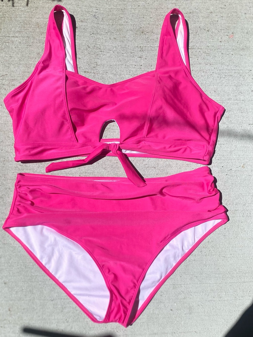 Hot Pink Two-Piece Tie-Front Bikini